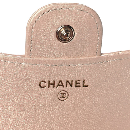 Chanel Iridescent Calfskin Quilted Compact Flap Wallet Beige 6 of 12