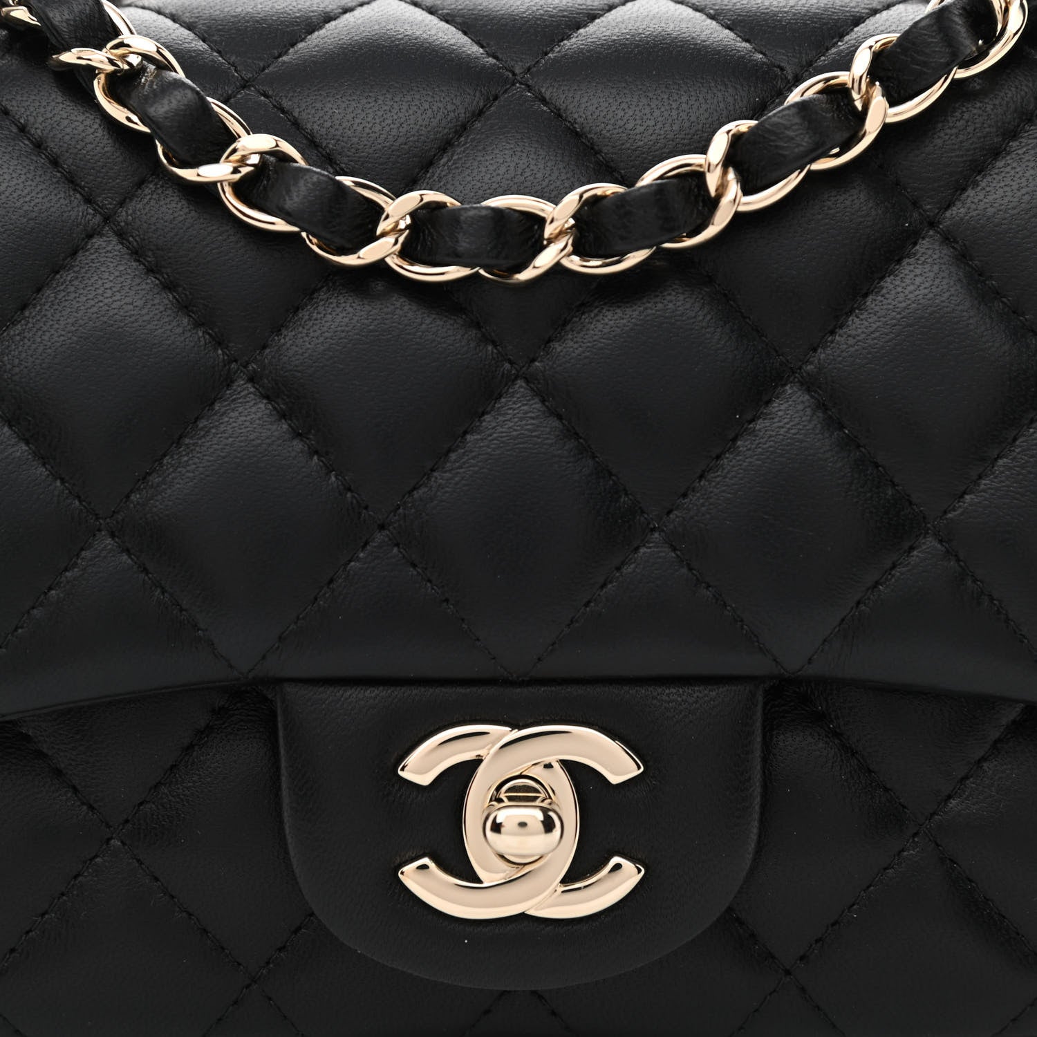 Chanel Lambskin Quilted Mini Square Flap Black 8 of 10