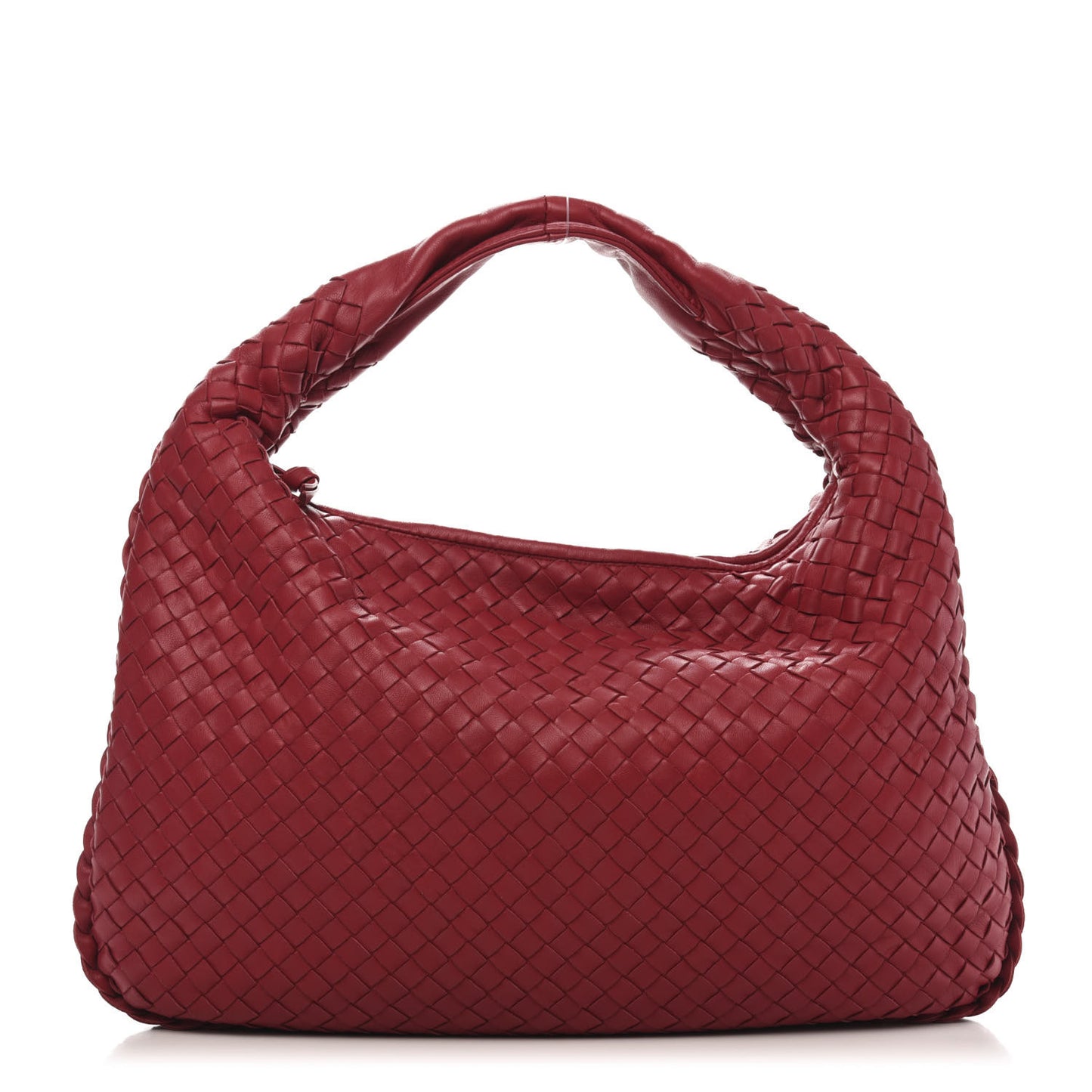 Nappa Intrecciato Small Veneta Hobo Cassis