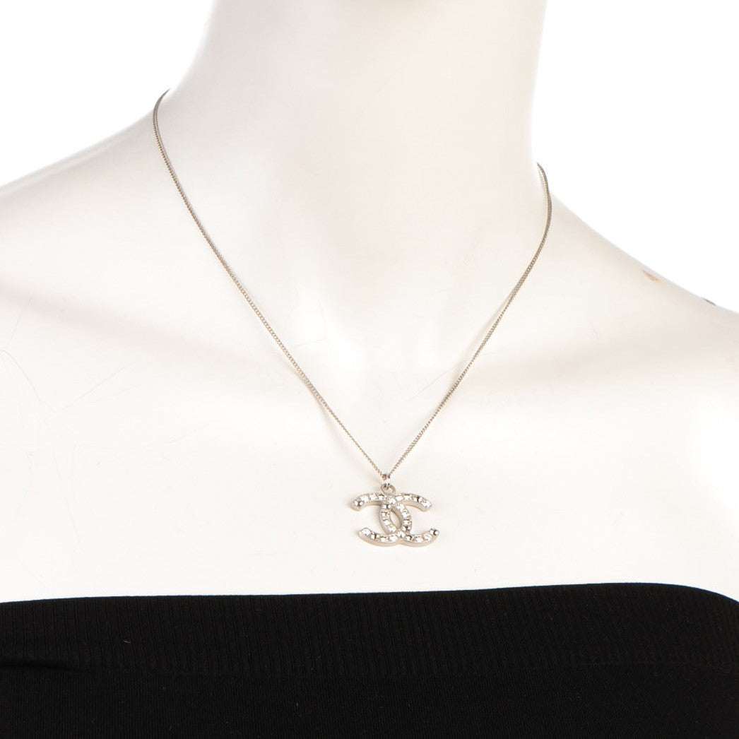 Baguette Crystal CC Necklace Silver