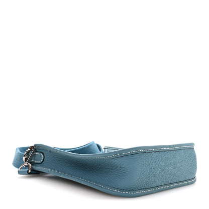 Hermes Taurillon Clemence Evelyne TPM New Blue Jean 4 of 11