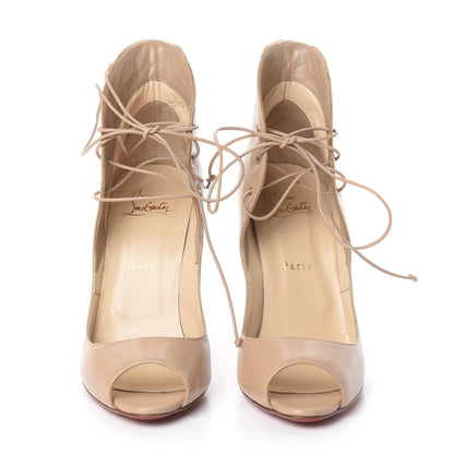 Christian Louboutin Kid Mega Vamp 100 Lace Up Pumps 39 Nude 2 of 7