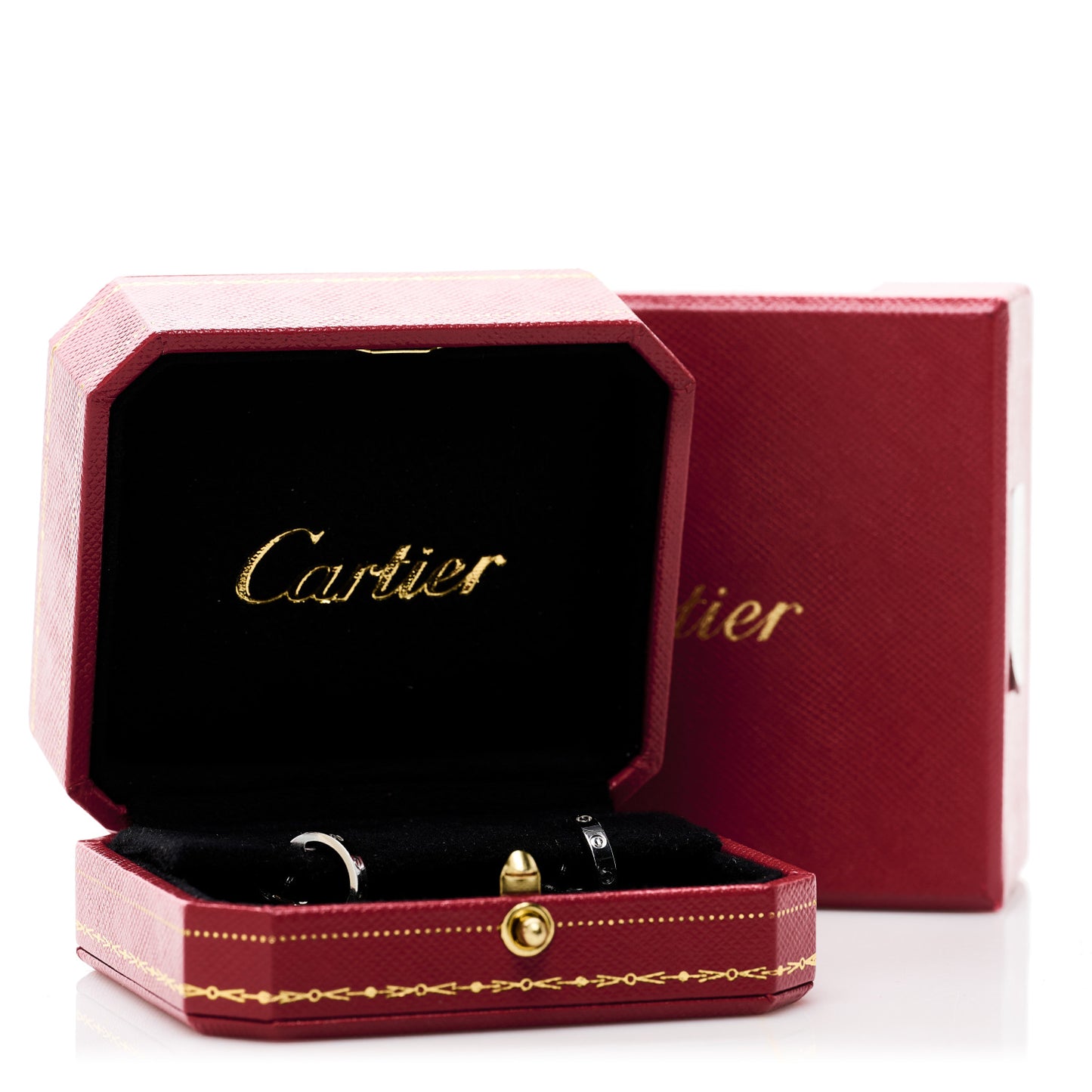 18K White Gold Small LOVE Hoop Earrings