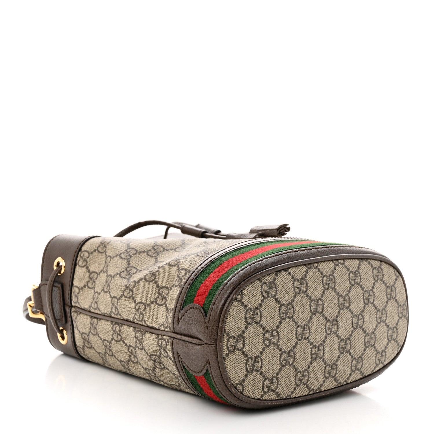 Gucci GG Supreme Monogram Web Small Ophidia Bucket Bag Brown 4 of 14
