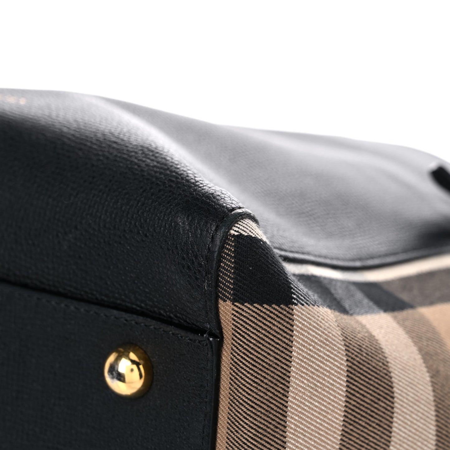 Grainy Calfskin House Check Small Canterbury Black