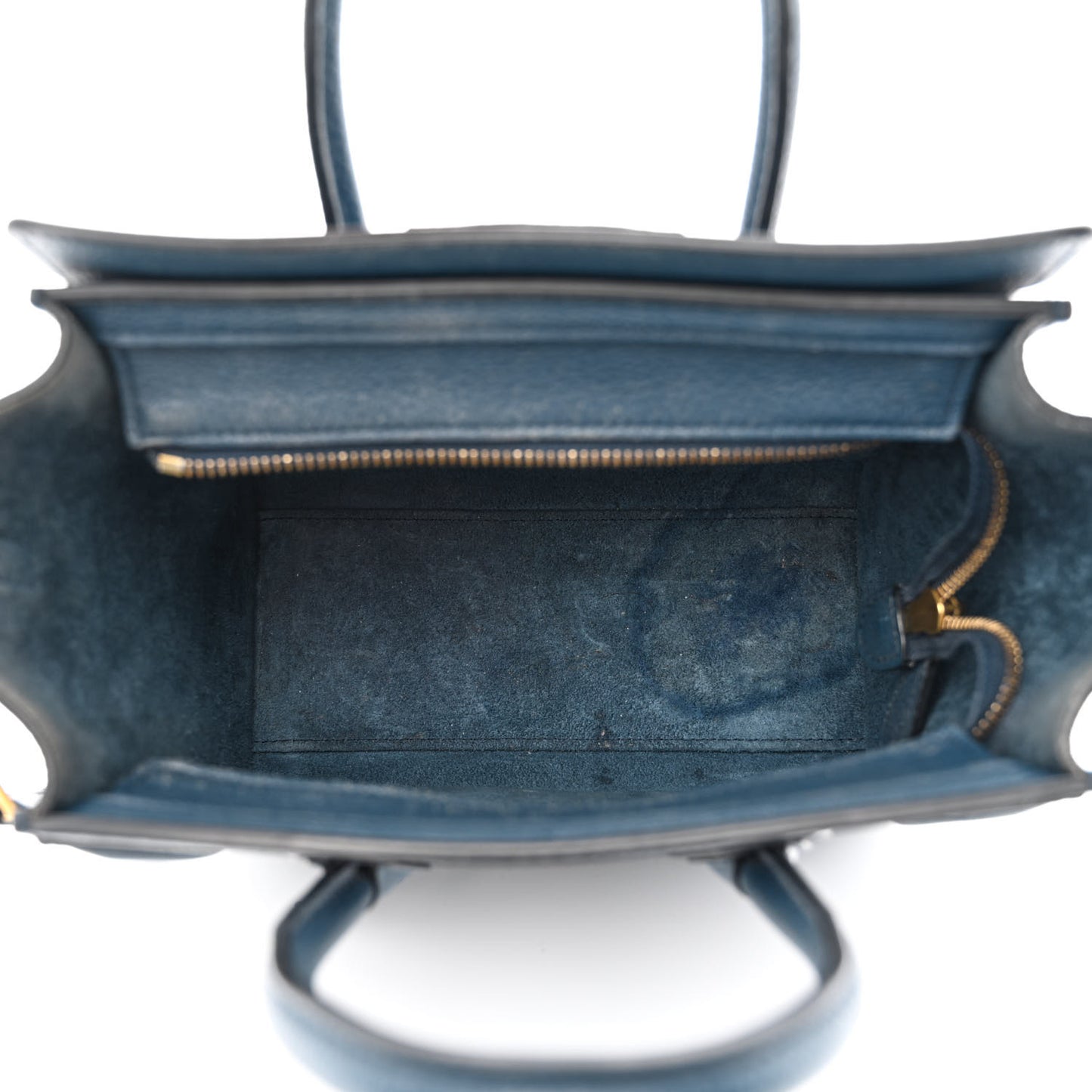 Baby Drummed Calfskin Nano Luggage Blue