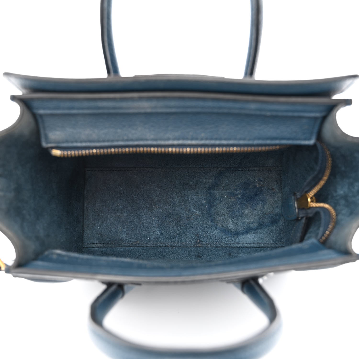 Celine Baby Drummed Calfskin Nano Luggage Blue 5 of 15