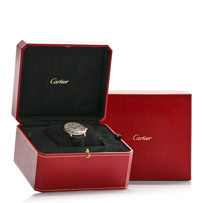 Cartier 18K Pink Gold Alligator 36mm Ronde Louis Manual Winding Watch Black 5 of 5