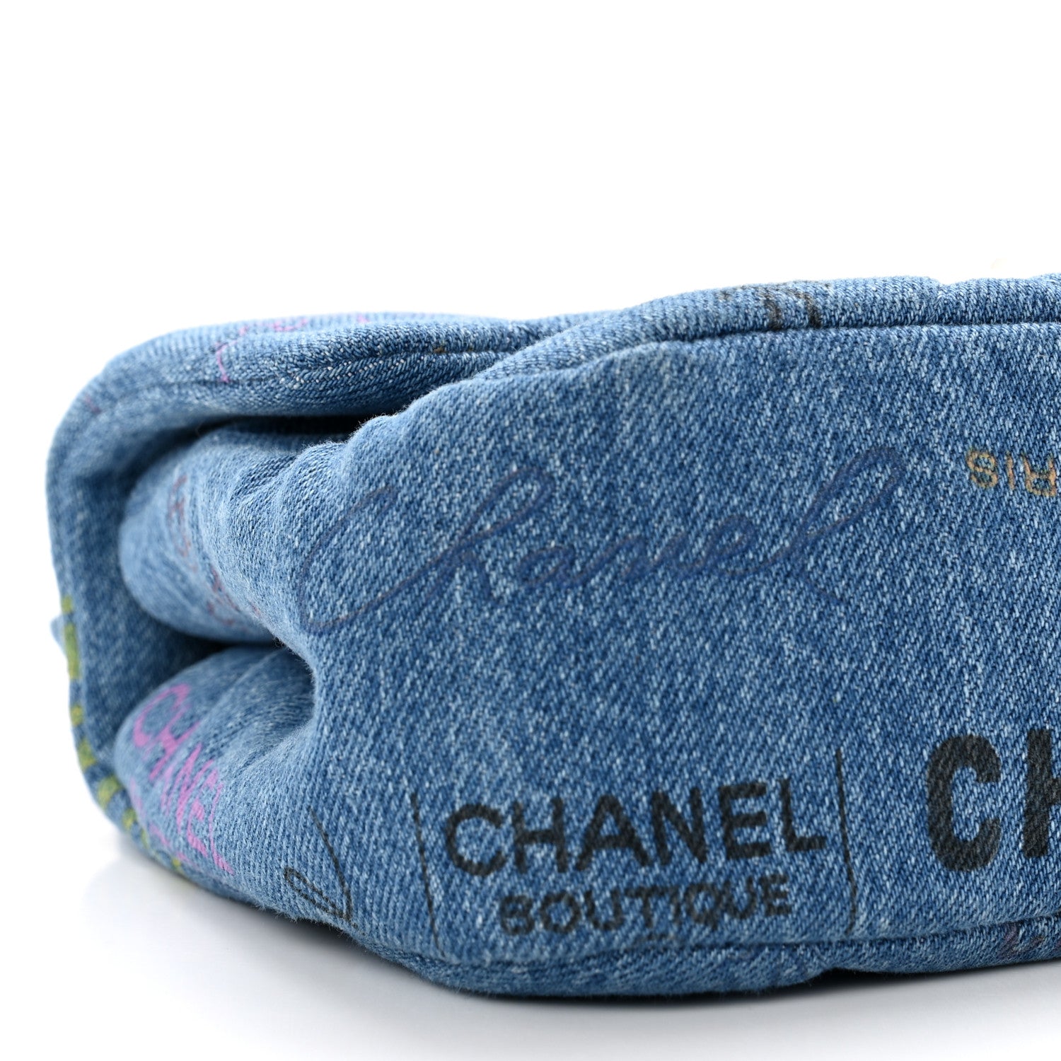 Chanel Denim Quilted Mini Denim Mood Rectangular Flap Blue Multicolor 7 of 9
