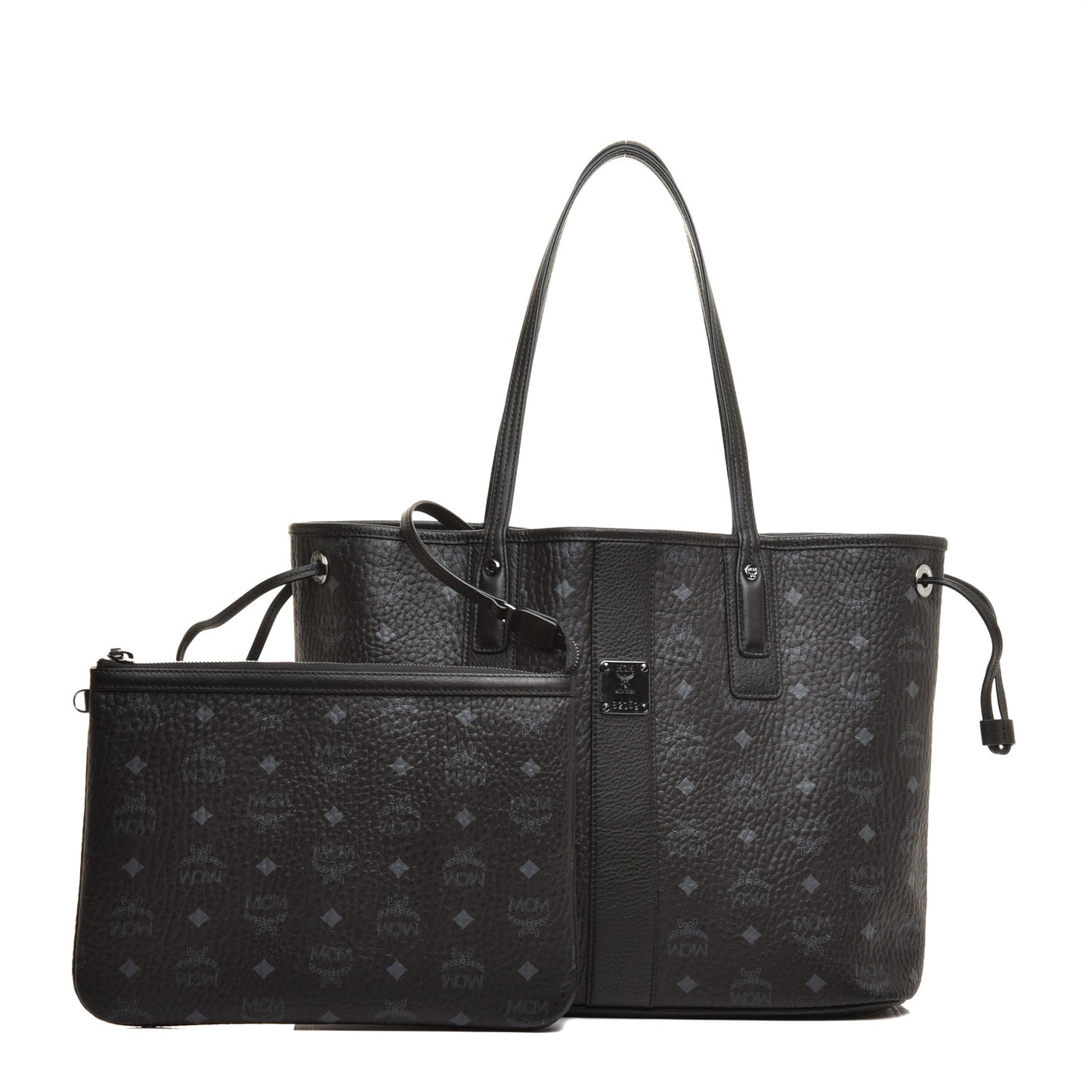 Visetos Medium Liz Reversible Shopper Tote Black