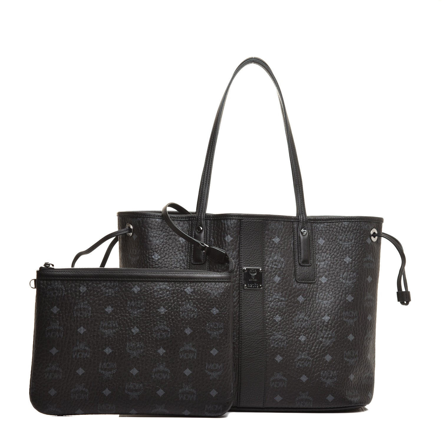 MCM Visetos Medium Liz Reversible Shopper Tote Black 1 of 15