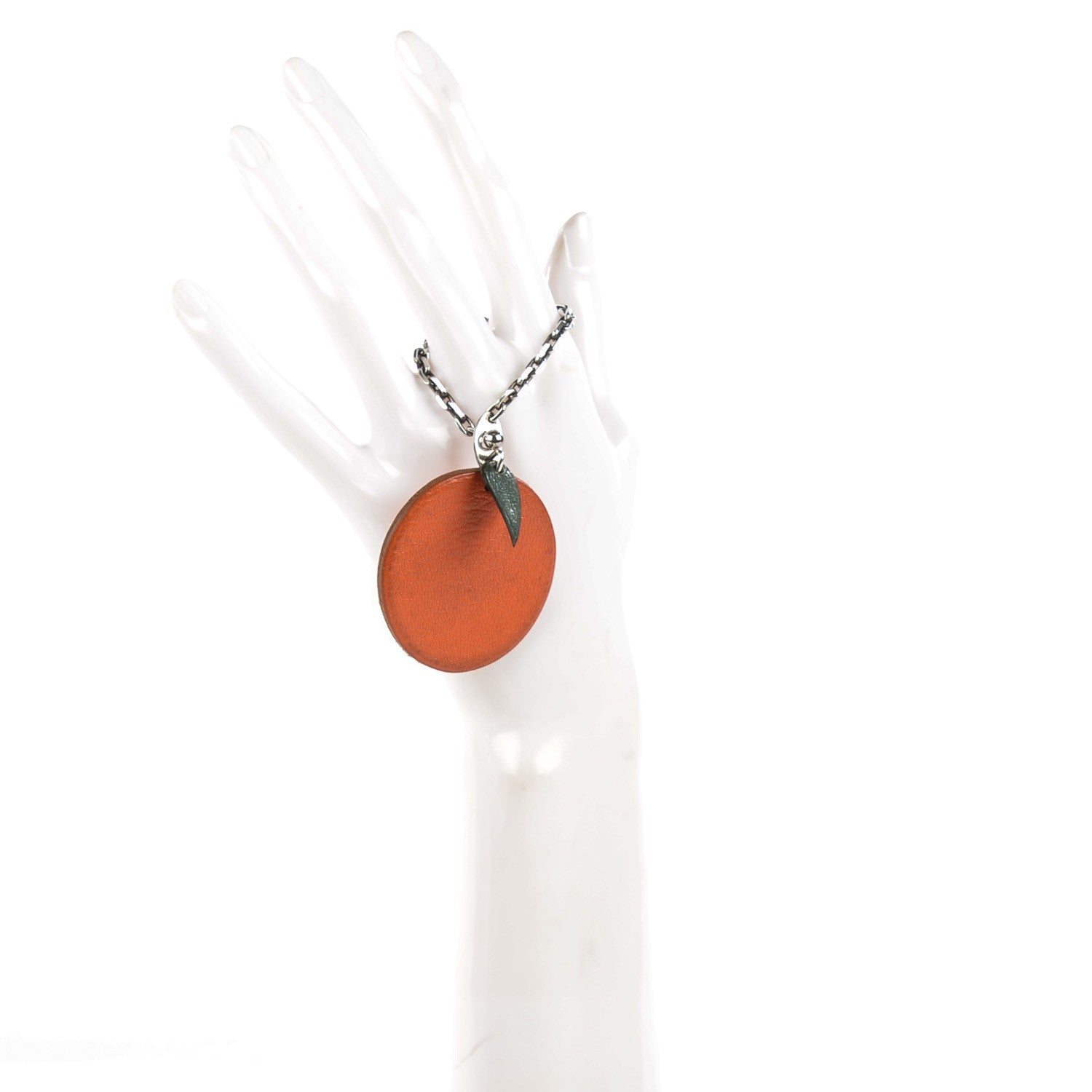 Hermes Chevre Mysore Orange Key Chain Bag Charm Orange 2 of 5
