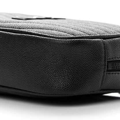 Saint Laurent Grain De Poudre Matelasse Monochrome Monogram Mini Lou Camera Bag Black 10 of 11
