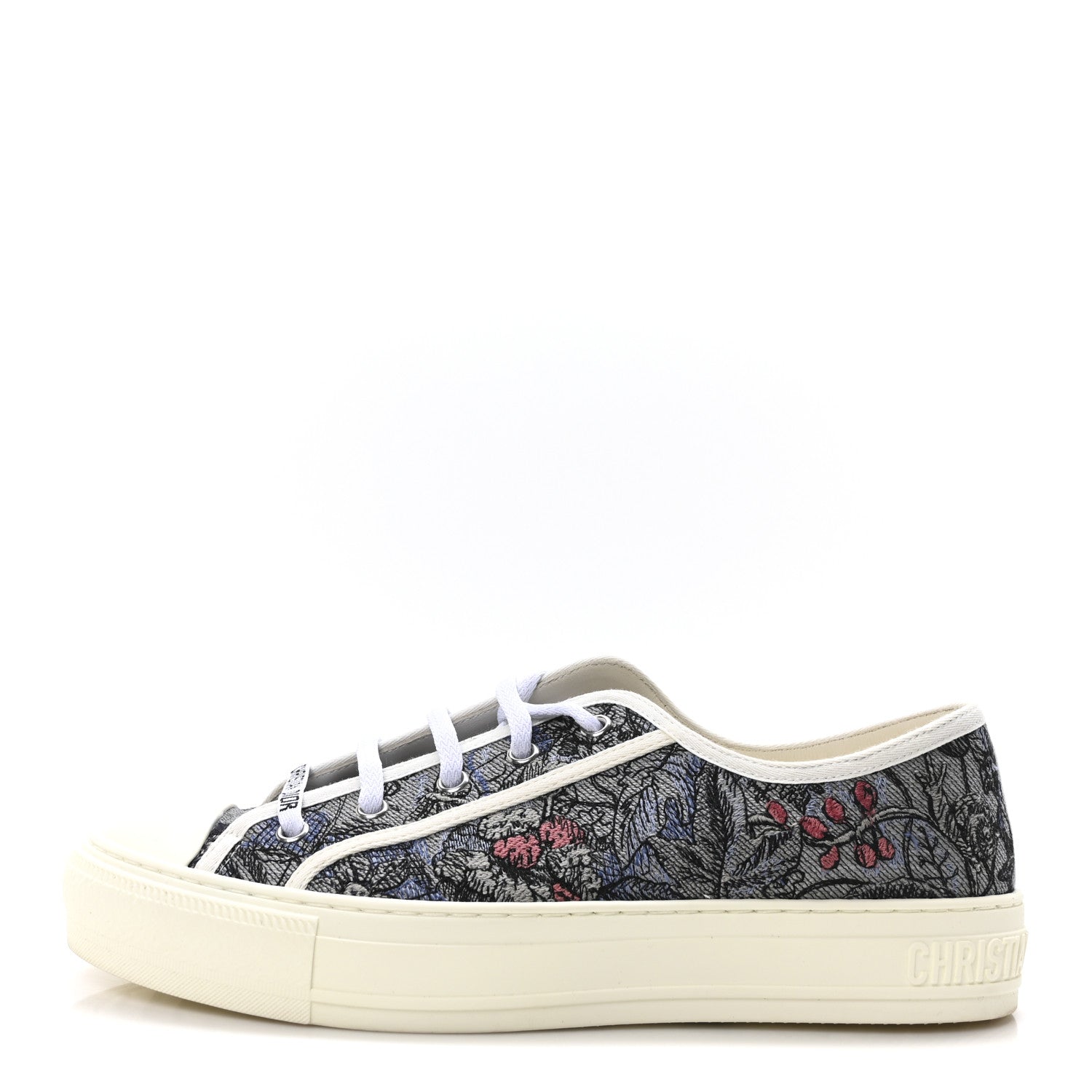 Christian Dior Canvas Embroidered Jardin Magique Walk'N'Dior Low Top Sneakers 40 Denim Multicolor 1 of 10