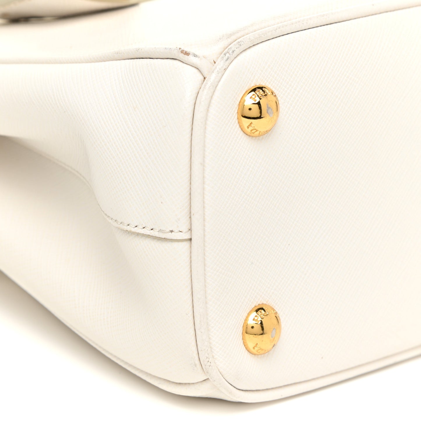 Saffiano Lux Small Galleria Double Zip Tote White