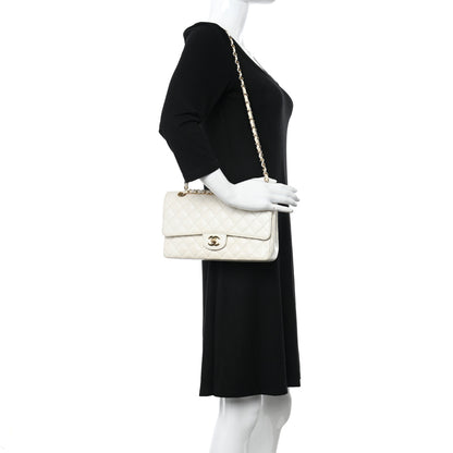 Chanel Caviar Quilted Medium Double Flap White 2 of 15