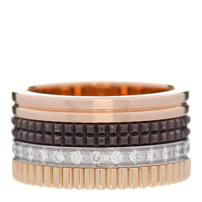 Boucheron 18K Pink Yellow White Gold Diamond PVD Large Quatre Classique Ring 58 8.25 1 of 7