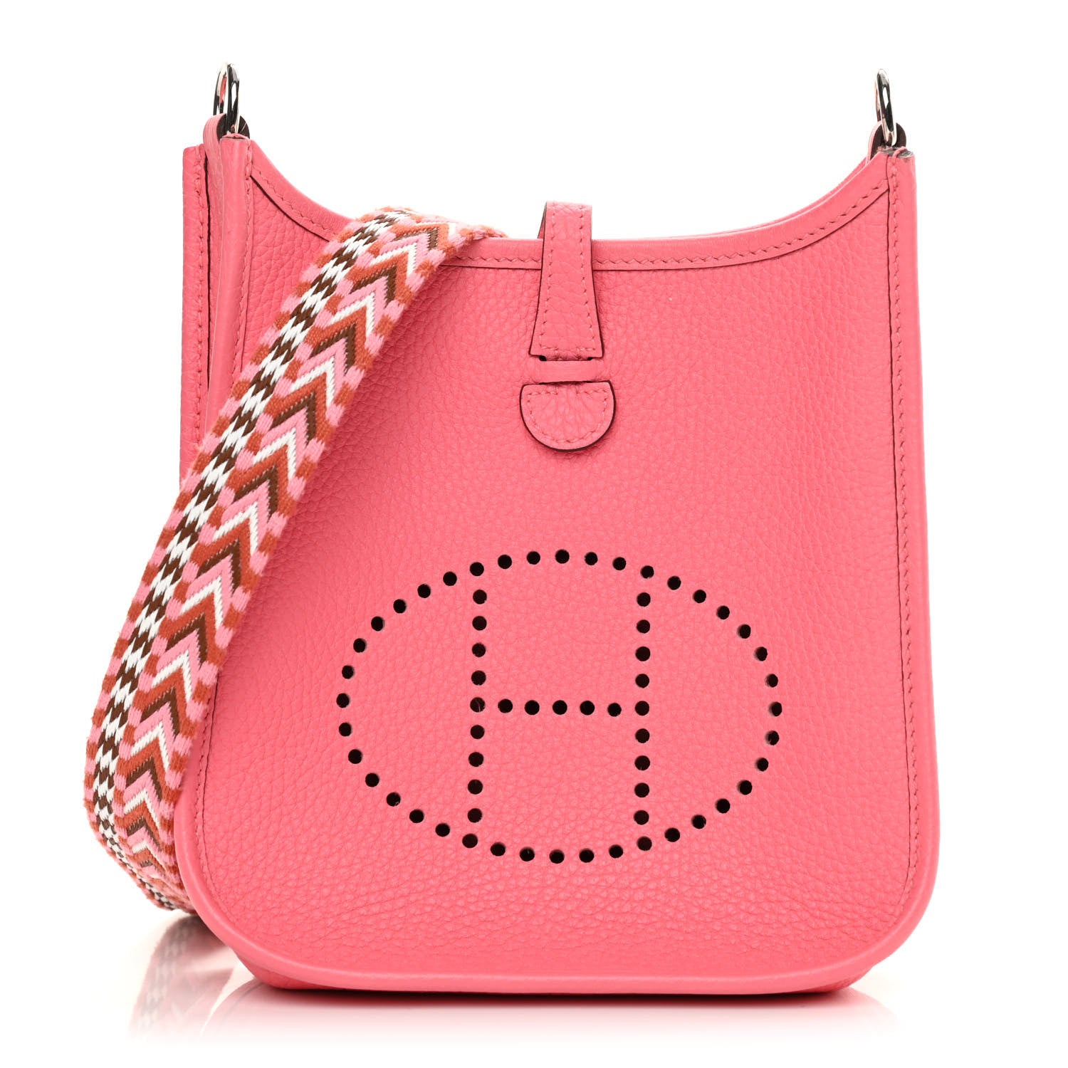 Hermes Taurillon Clemence Allegro Evelyne TPM Rose Azalee Rose Confetti 1 of 11