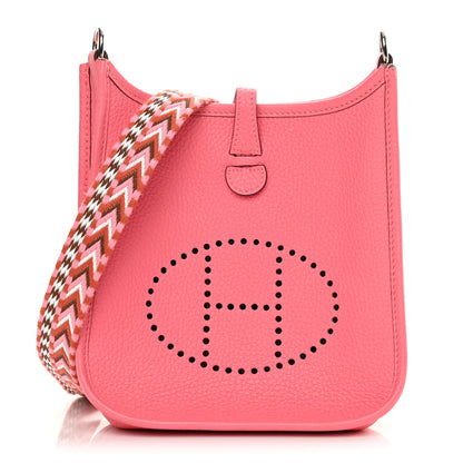 Hermes Taurillon Clemence Allegro Evelyne TPM Rose Azalee Rose Confetti 1 of 11