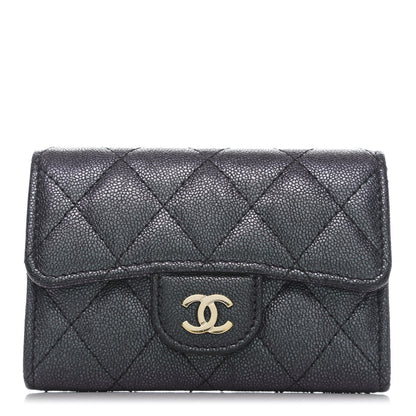 Chanel Iridescent Caviar Flap Quilted Card Holder Black 1 of 9