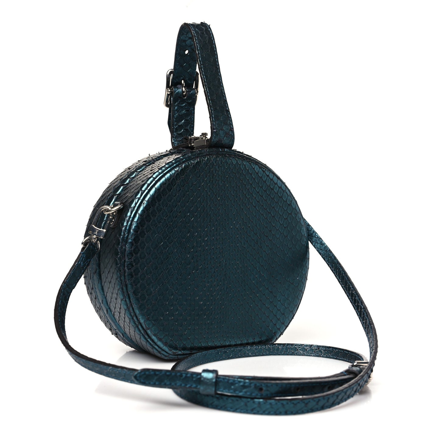 Snakeskin Petite Boite Chapeau Deep Green