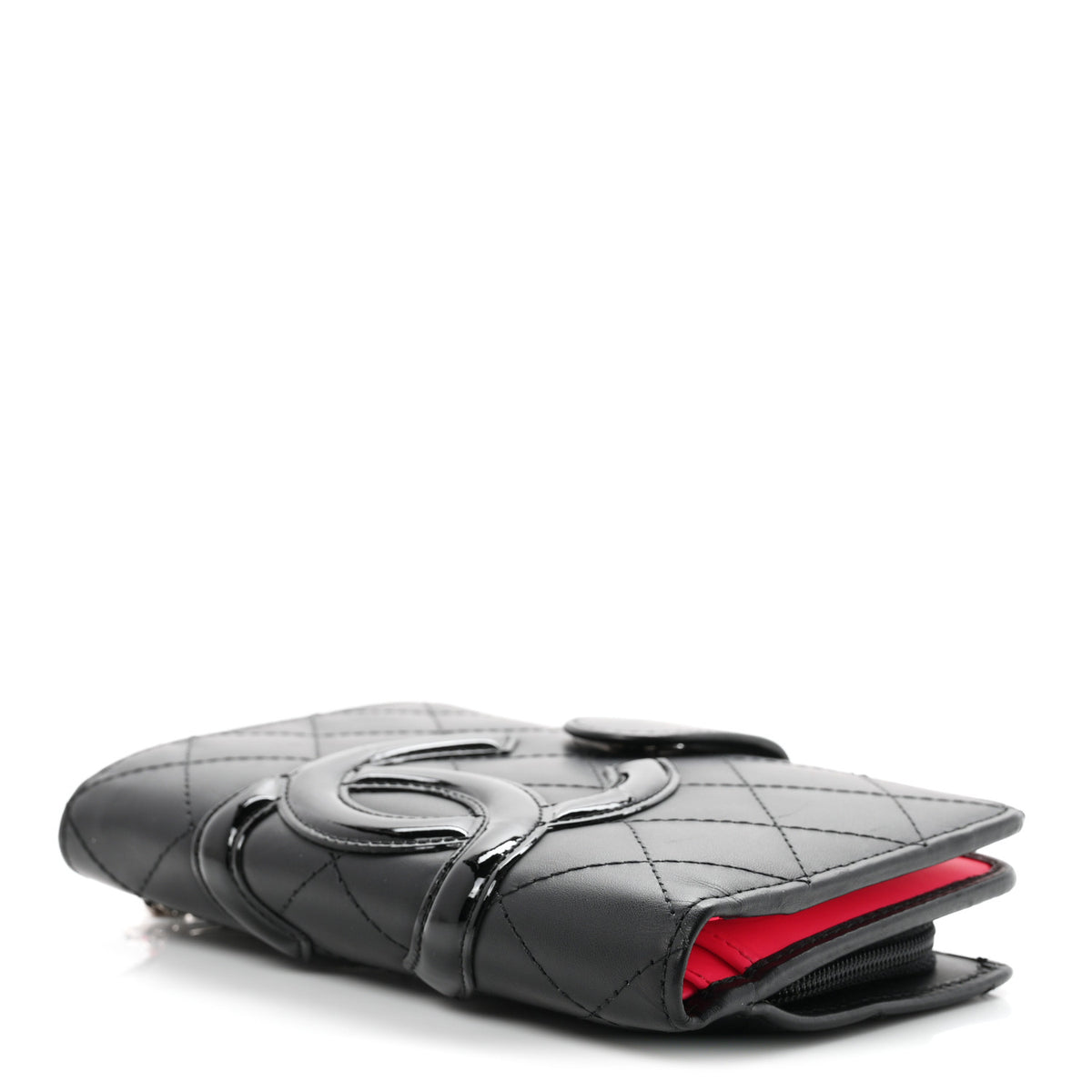 Calfskin Cambon Zipped Pocket Wallet Black