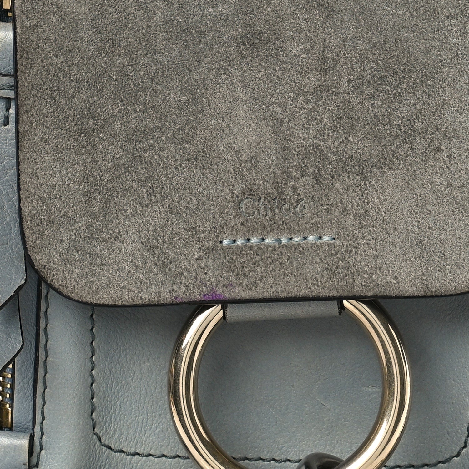 Chloe Suede Calfskin Mini Faye Backpack Washed Blue 9 of 10