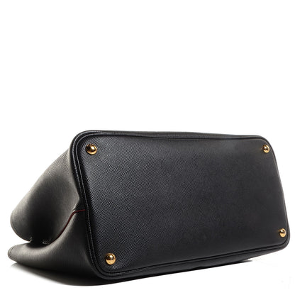 Prada Saffiano Cuir Small Double Bag Nero Black 4 of 17