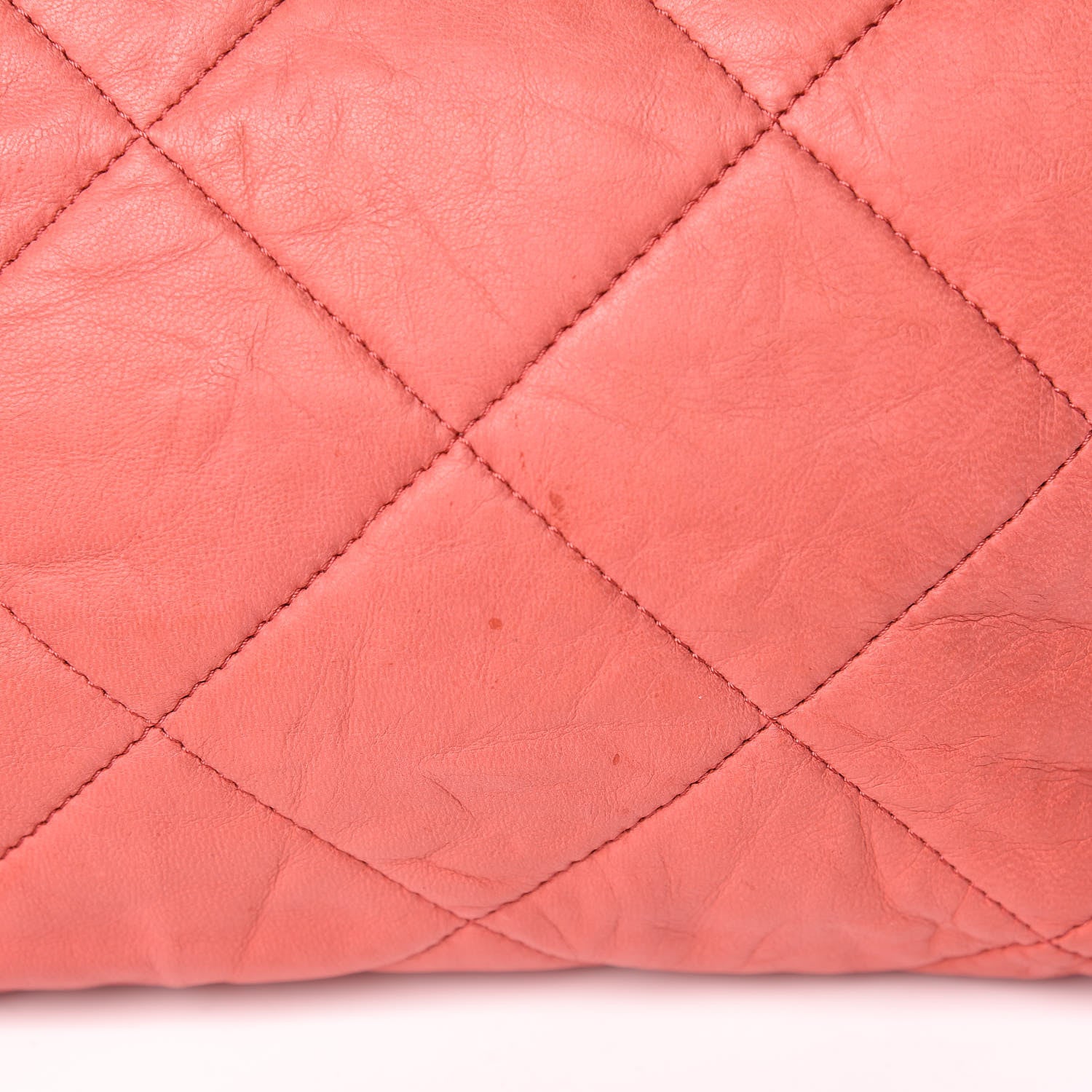 Lanvin Lambskin Quilted Amalia Cosmetic Pouch Coral 10 of 13