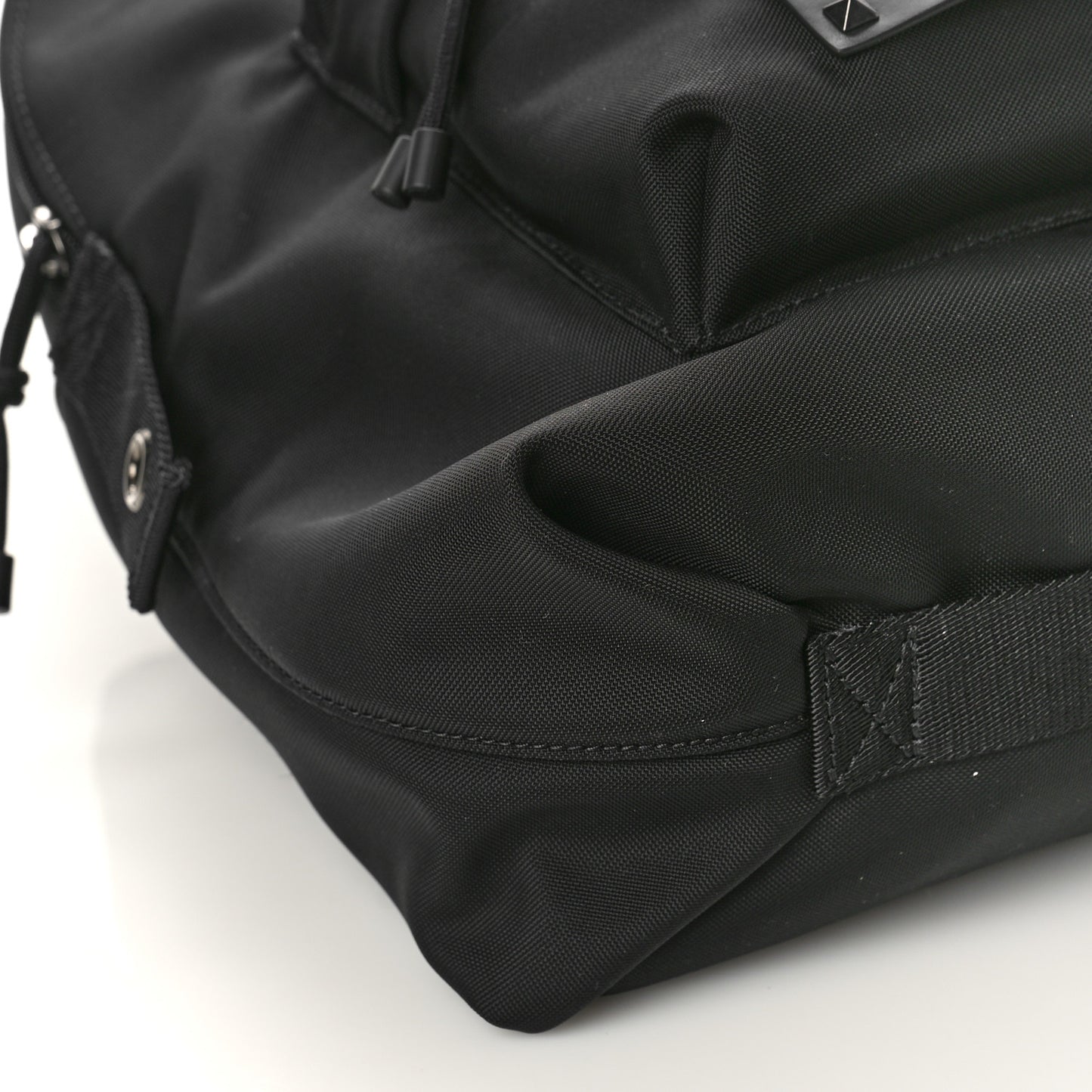 Nylon VLTN Logo Patch Backpack Black