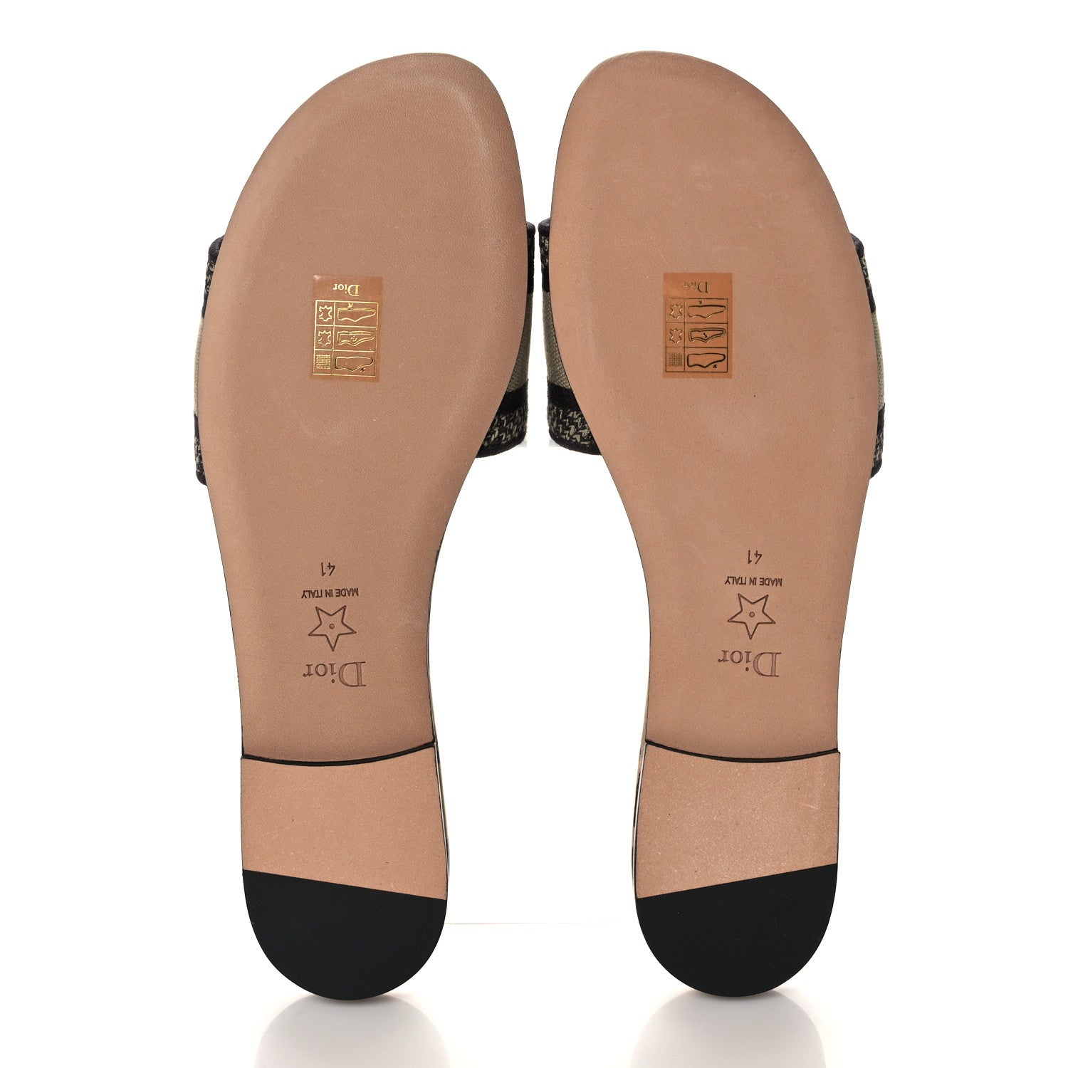 Christian Dior Canvas Mizza Embroidered Dway Mules Slide Sandals 41 Beige Multicolor 5 of 8