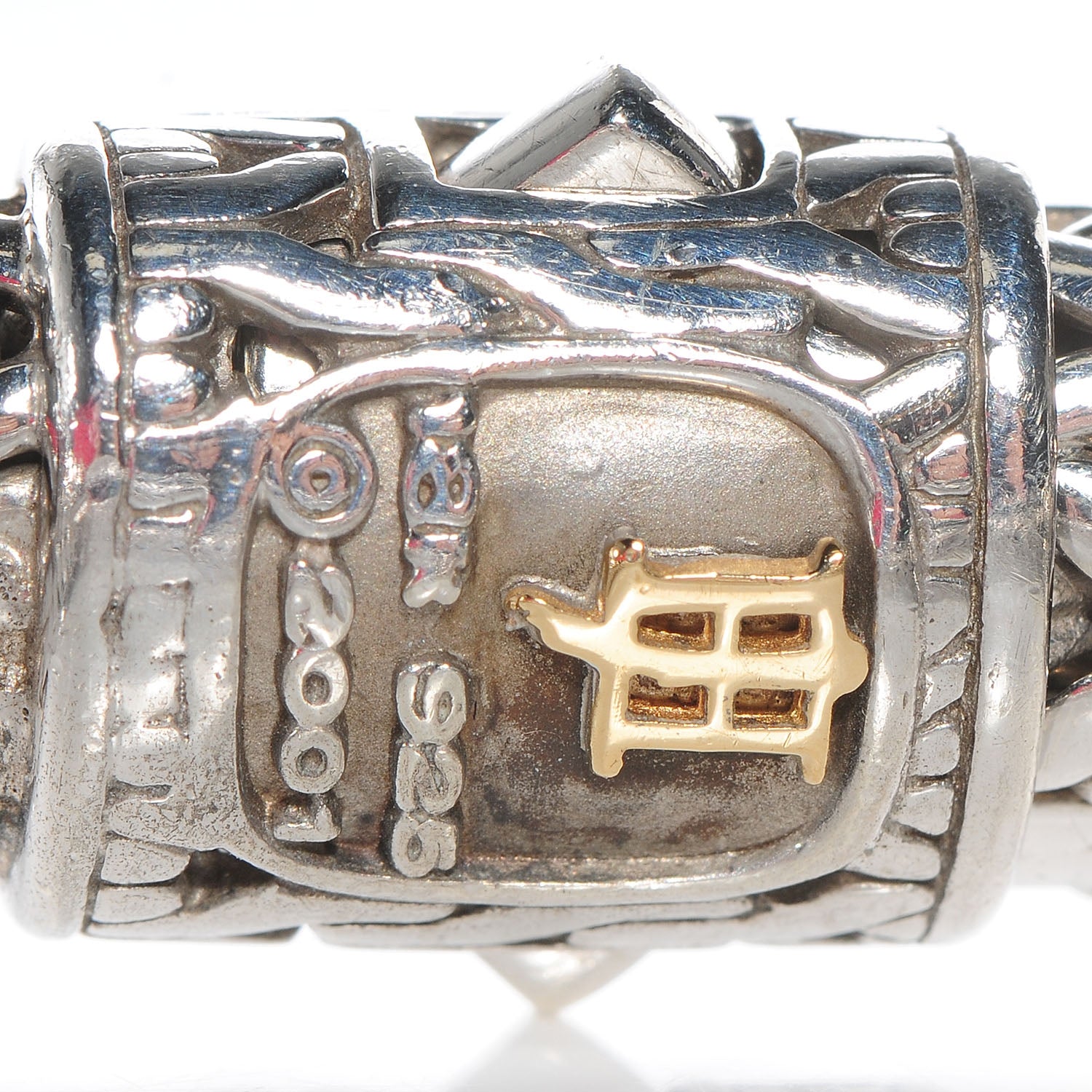Cartier JOHN HARDY Sterling Silver Pave Diamonds Classic Chain Clasp Bracelet Medium 5 of 5