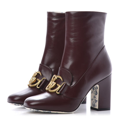 Gucci Malaga Kid GG Victoire 95mm Ankle Boots 36 Vintage Bordeaux 3 of 9