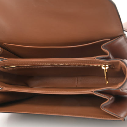 Celine Canvas Calfskin Leopard Print Jacquard Classique Triomphe Bag Natural Tan 4 of 5