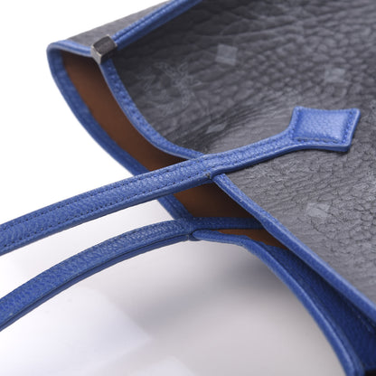 MCM Metallic Visetos Medium Kira Shopper Tote Black Blue 15 of 17