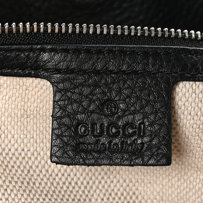 Gucci Pebbled Calfskin Studded Medium Soho Chain Shoulder Bag Black 6 of 9
