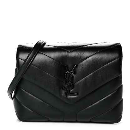 Saint Laurent Calfskin Y Quilted Monogram Toy Loulou Crossbody Bag Black 1 of 11