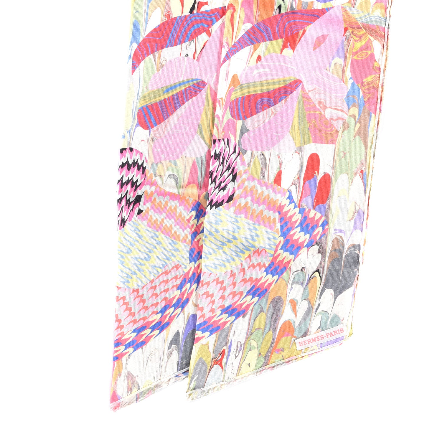 Hermes Silk Marble Muffler Rose Vert Violet 2 of 3