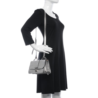 Miu Miu Metallic Goatskin Bandoliera Madras Shoulder Bag Chrome 2 of 19
