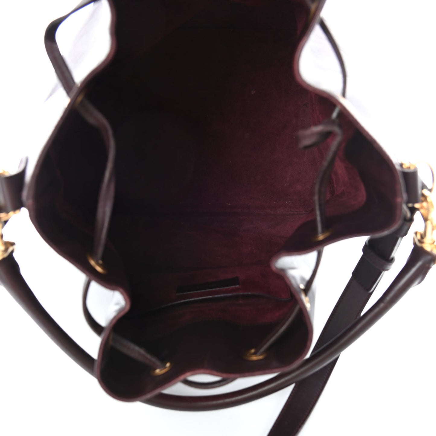 Calfskin Large Emmanuelle Bucket Bag Burgundy