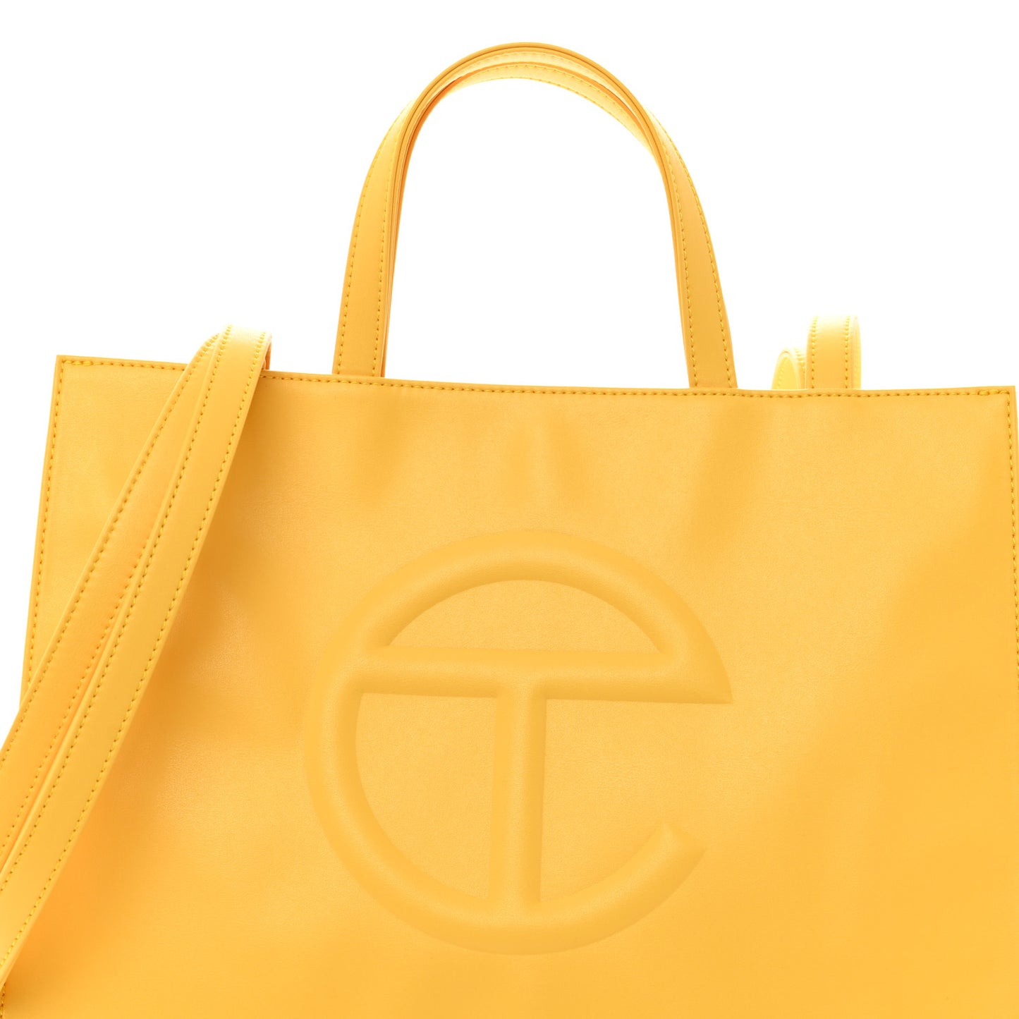 Vegan Leather Medium Shopping Bag Yellow