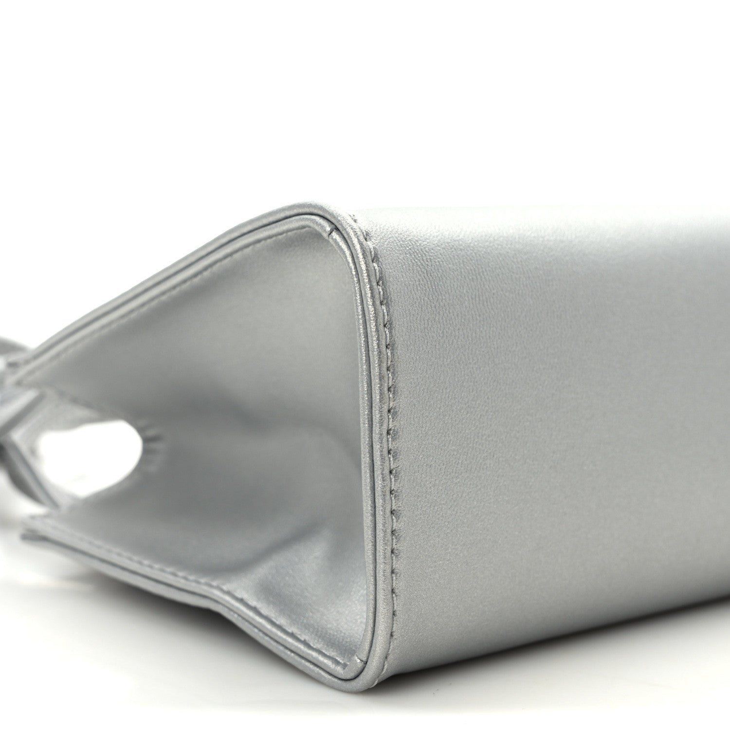 Telfar Metallic Vegan Leather Small Shopping Bag Silver 9 of 12