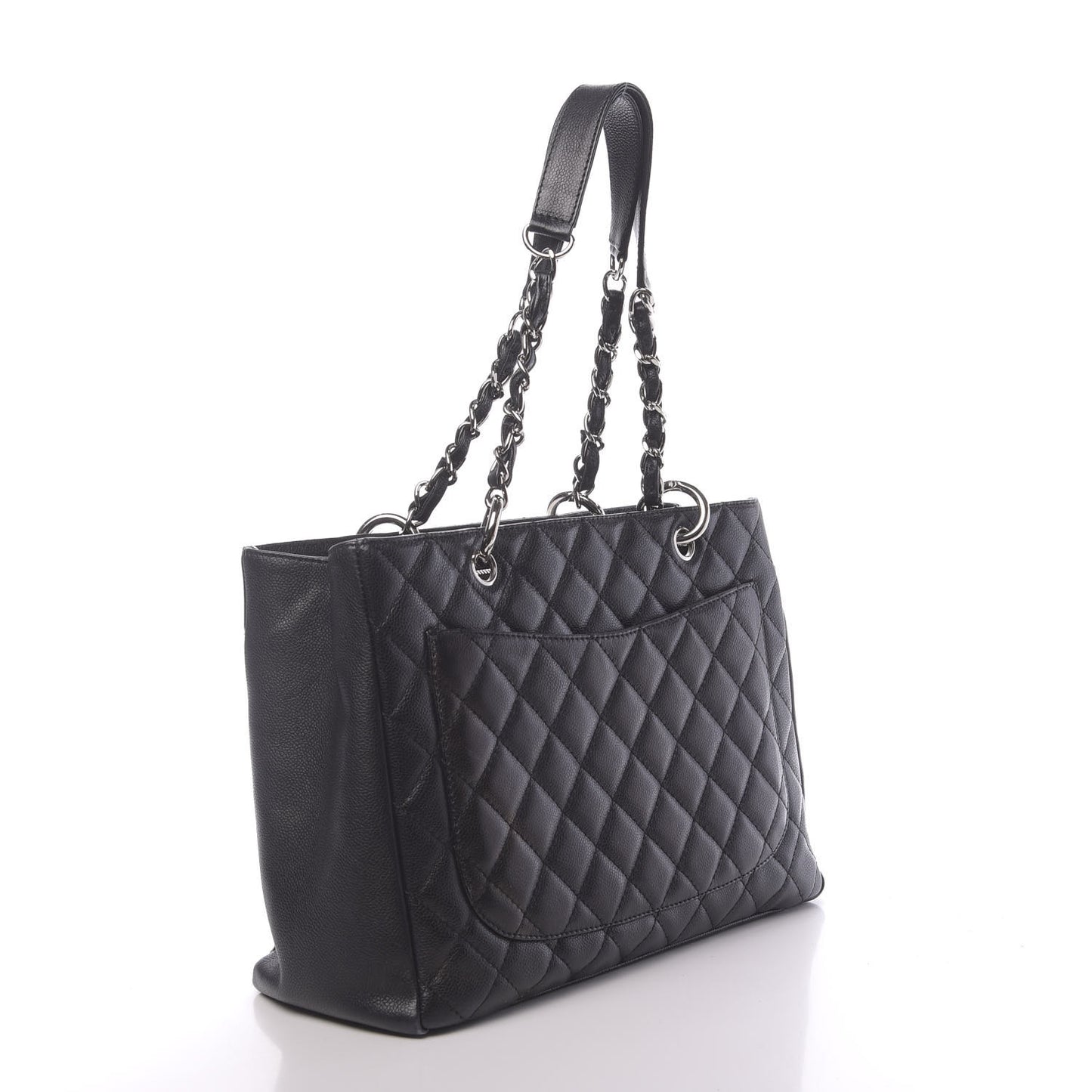 Caviar Quilted Grand Shopping Tote GST Black