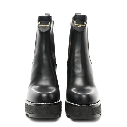 Louis Vuitton Calfskin Monogram LV Beaubourg Platform Ankle Boots 40 Black 2 of 8