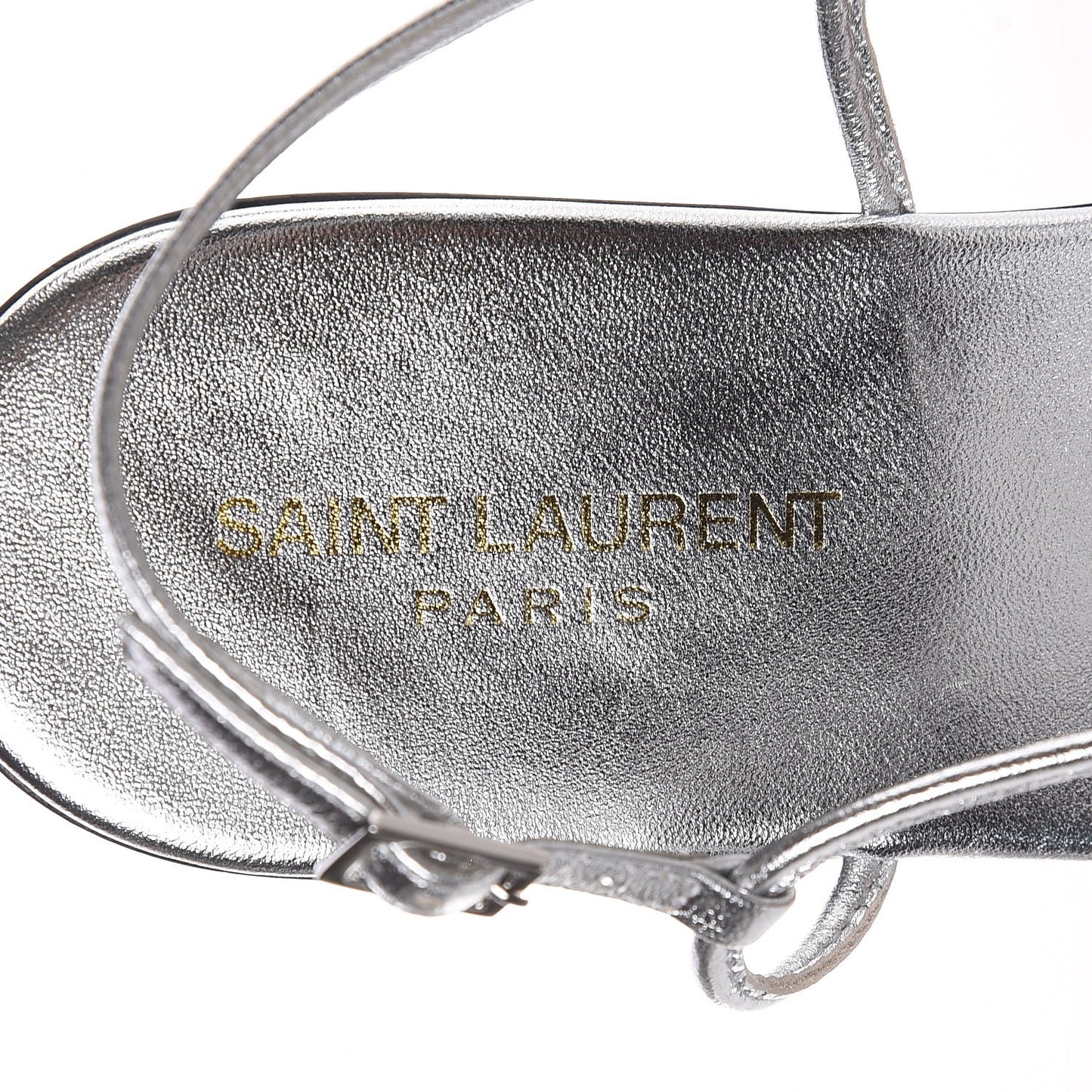Metallic Calfskin Nu Pieds Star 05 Thong Sandals 38 Silver