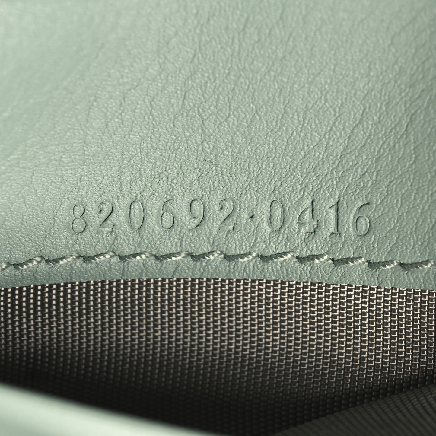 GG Supreme Monogram Textured Calfskin Emblem Mini Wallet Sage Green