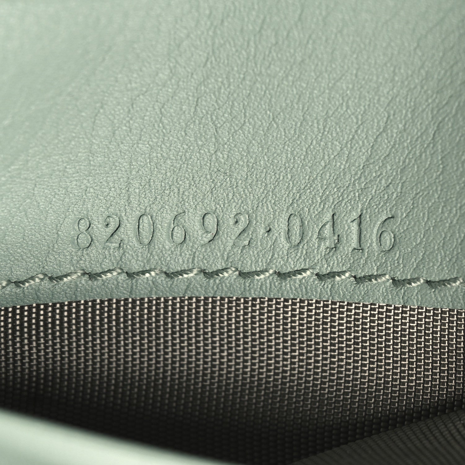 Gucci GG Supreme Monogram Textured Calfskin Emblem Mini Wallet Sage Green 8 of 9