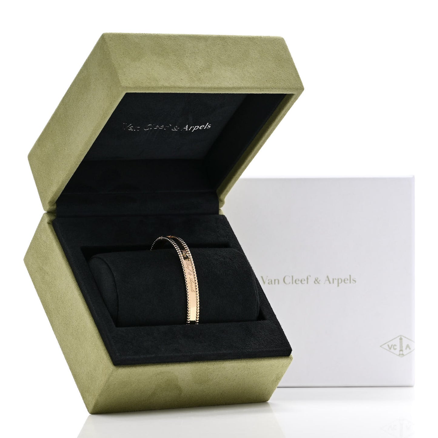 18K Yellow Gold Perlee Signature Bangle Bracelet L