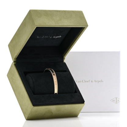 Van Cleef & Arpels 18K Yellow Gold Perlee Signature Bangle Bracelet L 4 of 4