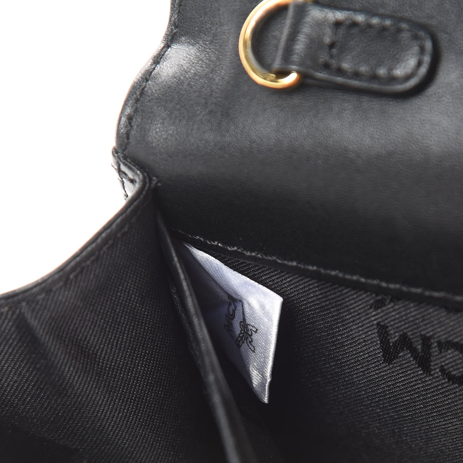 MCM Grained Calfskin Studded Crossbody Bag Black 7 of 15